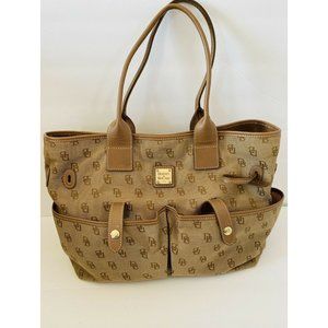 dooney & bourke anniversary signature june brown/leather trim HK376BN